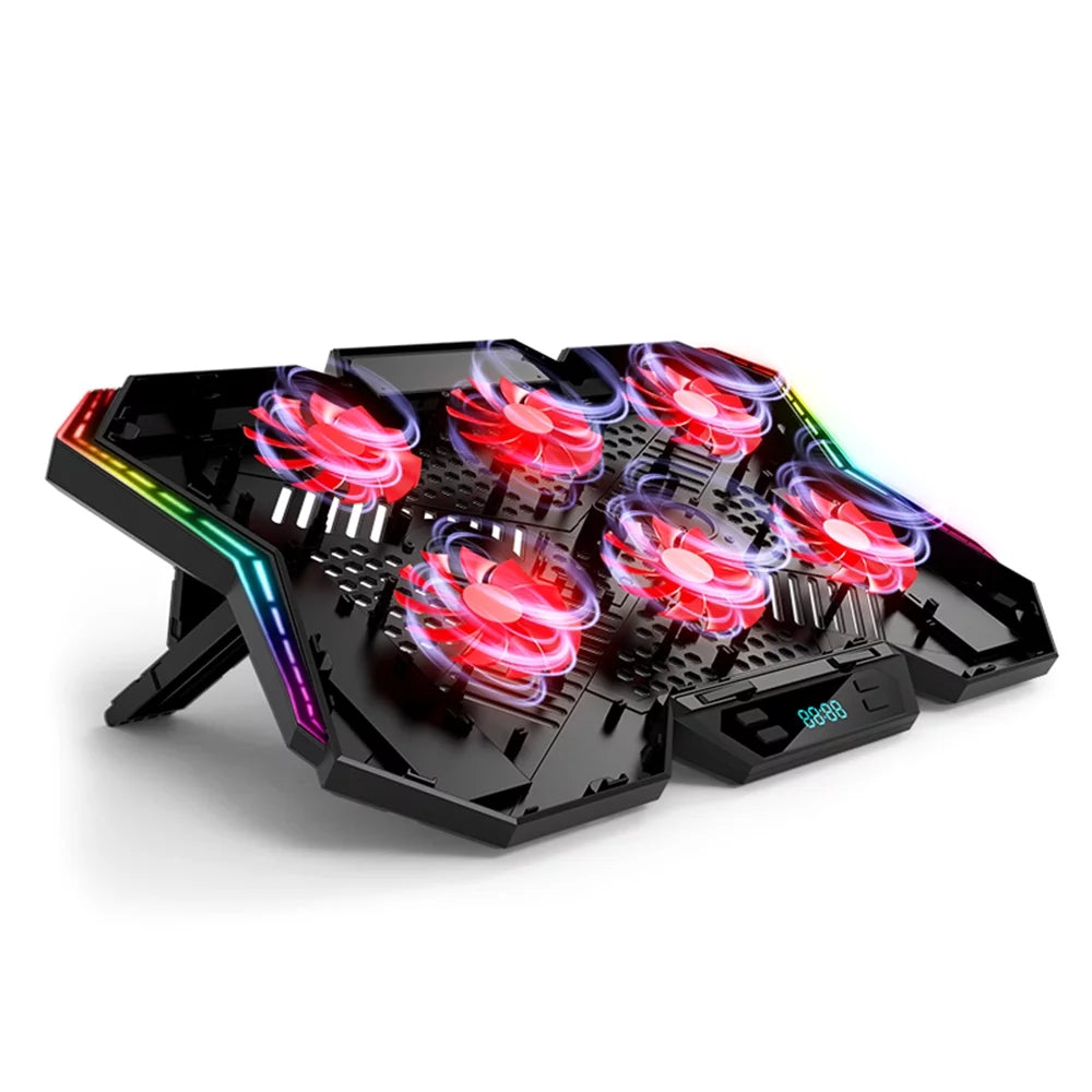 COOLCOLD K40 Laptop Cooler Stand with 6 Fans; Adjustable Wind Speed; and Mute Design