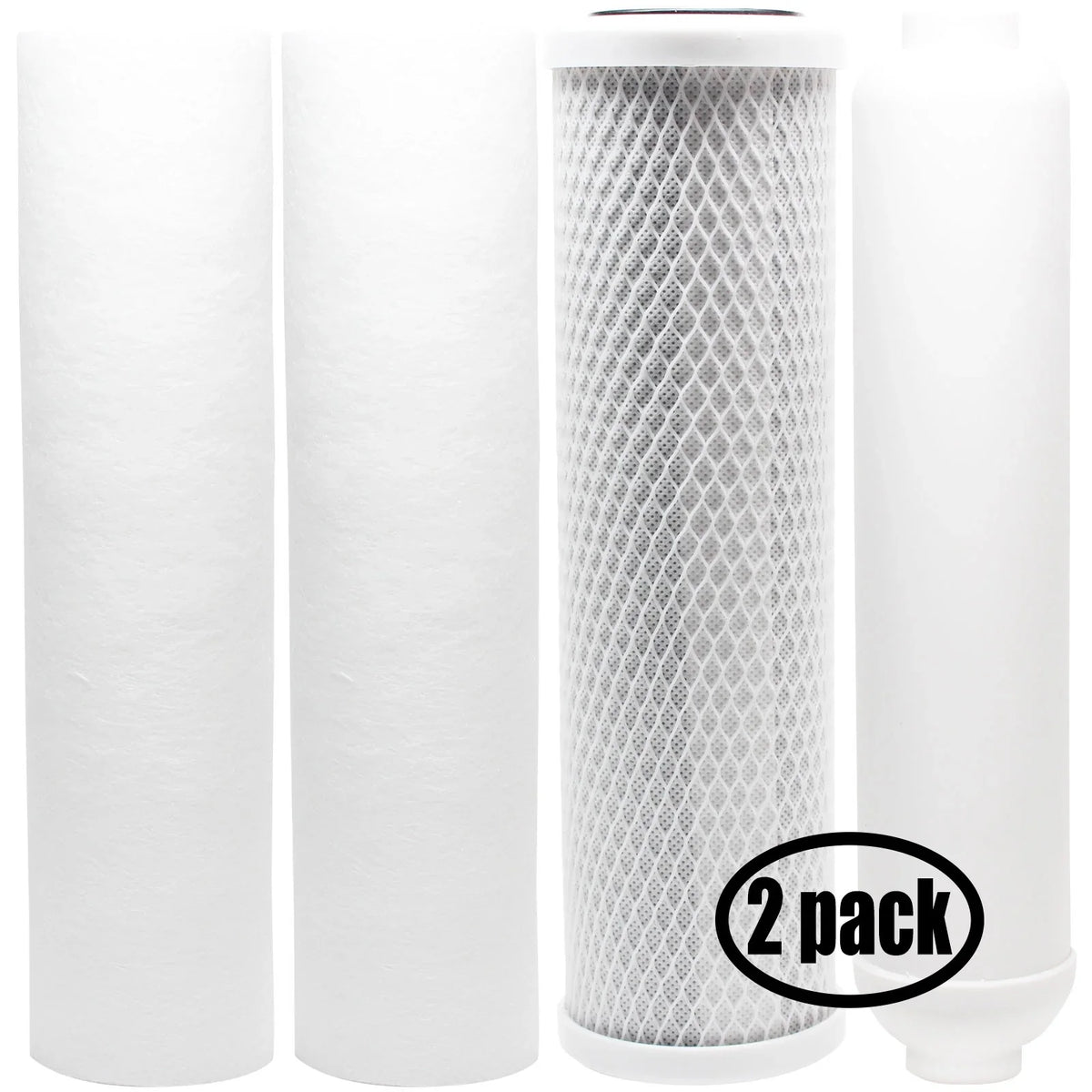 2-Pack Replacement for Filter Kit for PurePro Super380-Direct Flow RO System - Includes Carbon Block Filter; PP Sediment Filters & Inline Filter Cartridge - Denali Pure Brand