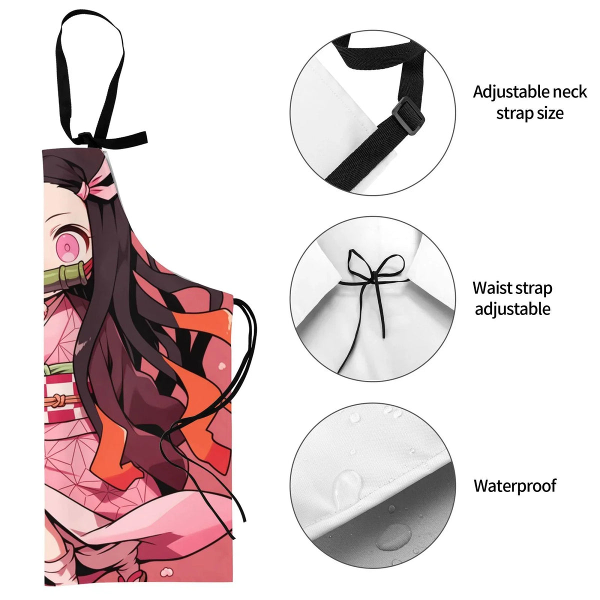 Demon Slayer Nezuko Kamado Fluidproof Apron Home Decor For Kitchen/Cooking/Gardening/Painting/BBQ/Baking/Chef/Craftsman