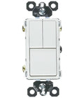 Legrand RCD113WCC6 Grounding 2-Single Pole & 1-Single/3-Way Switch; White; 15A; Each