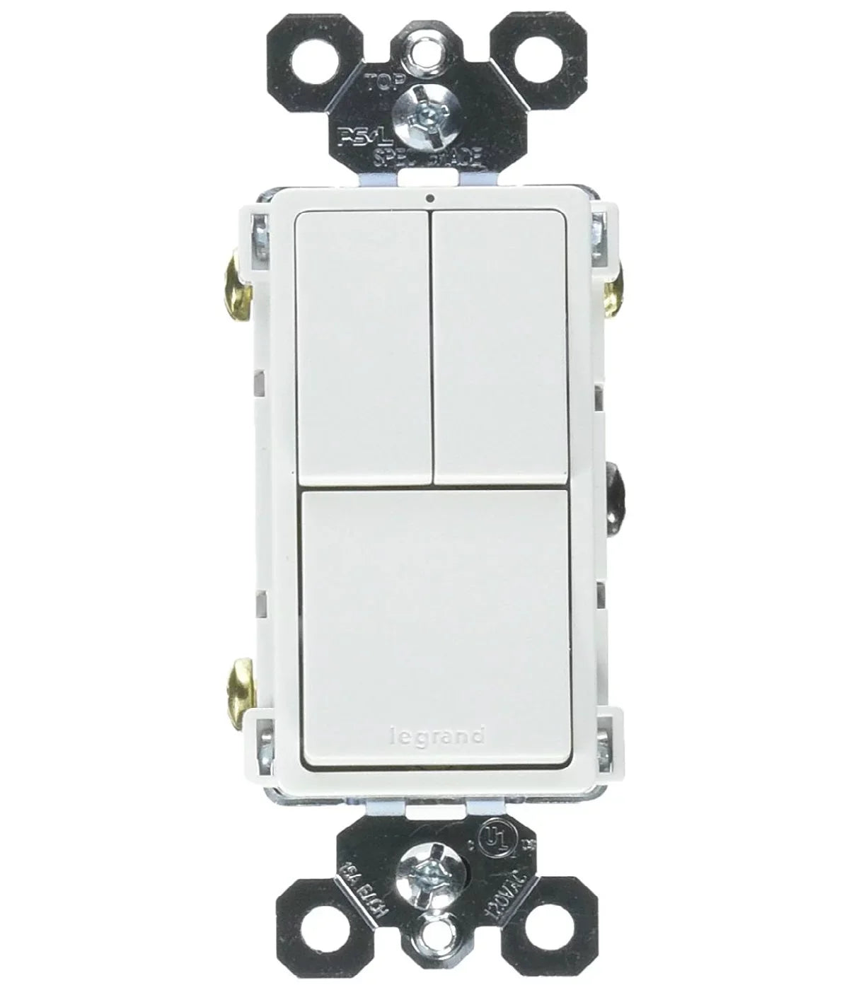 Legrand RCD113WCC6 Grounding 2-Single Pole & 1-Single/3-Way Switch; White; 15A; Each