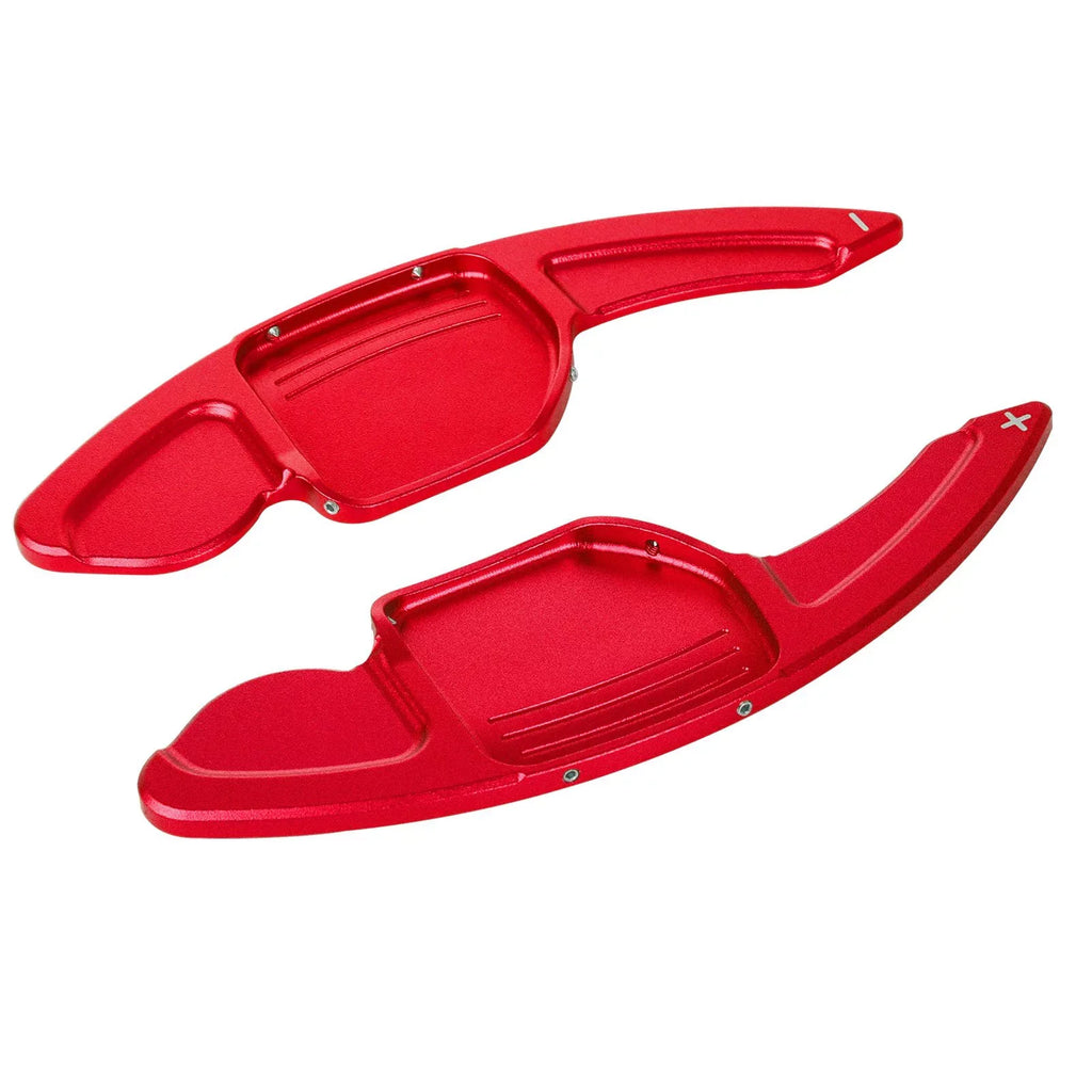 Xotic Tech Steering Wheel Paddle Shifter Cover Trim; CNC Aluminum Alloy; Compatible With Audi A3 A4 A5 A6 A7 A8 S3 S4 S5 S6 S7 S8 RS3 RS6 Q3 Q5 SQ5 Q7 (Red)