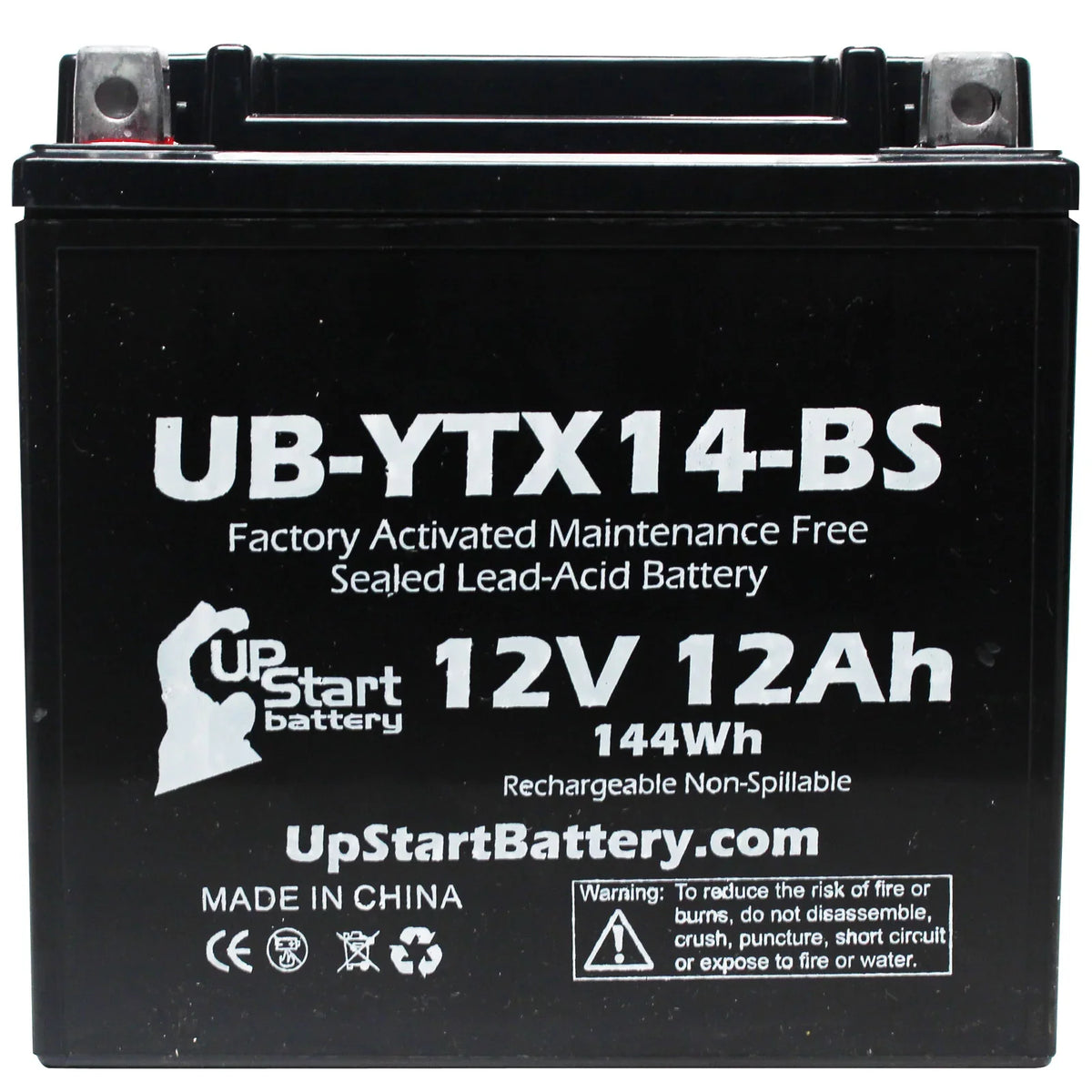 3-Pack UpStart Battery Replacement for 2012 BMW F800ST; GS 800 CC Factory Activated; Maintenance Free; Motorcycle Battery - 12V; 12AH; UB-YTX14-BS