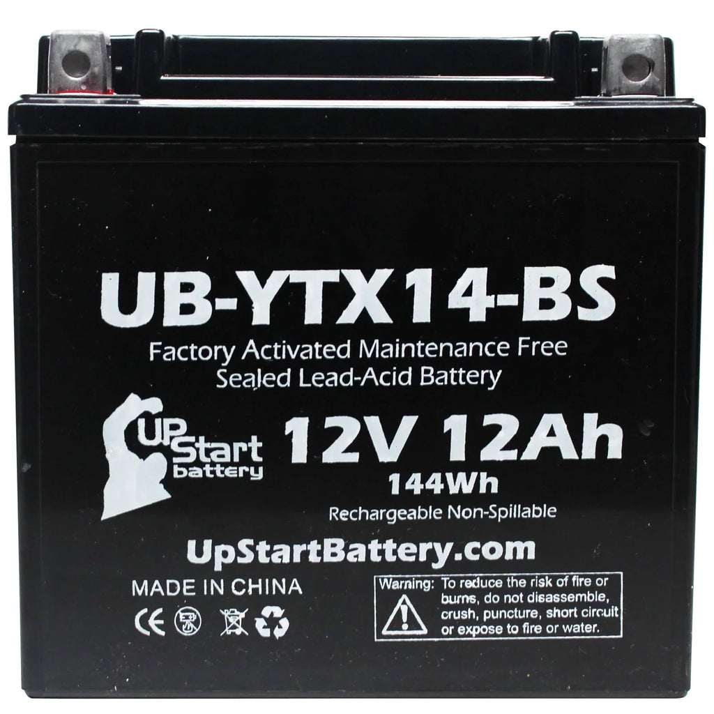 2-Pack UpStart Battery Replacement 2011 BMW F800ST; GS 800 CC Factory Activated; Maintenance Free; Motorcycle Battery - 12V; 12AH; UB-YTX14-BS