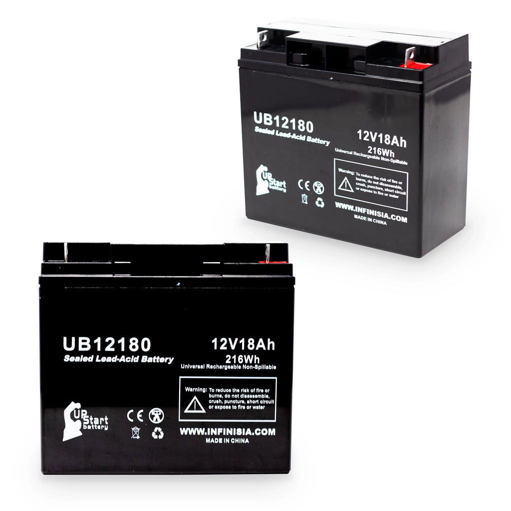 2x Pack - Compatible General Power GPS3K12061 Battery - Replacement UB12180 Universal Sealed Lead Acid Battery (12V; 18Ah; 18000mAh; T4 Terminal; AGM; SLA)