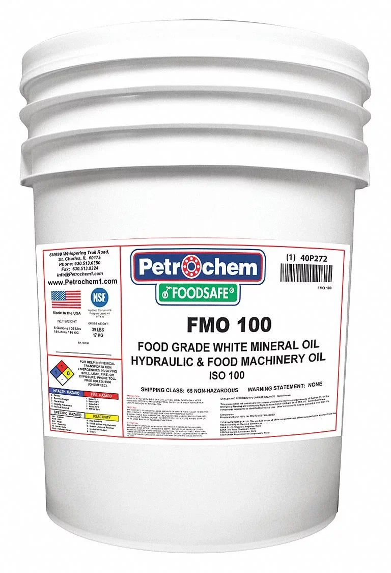 Petrochem Mineral Hydraulic Oil;FG;ISO100;5 gal. FOODSAFE FMO 100-005