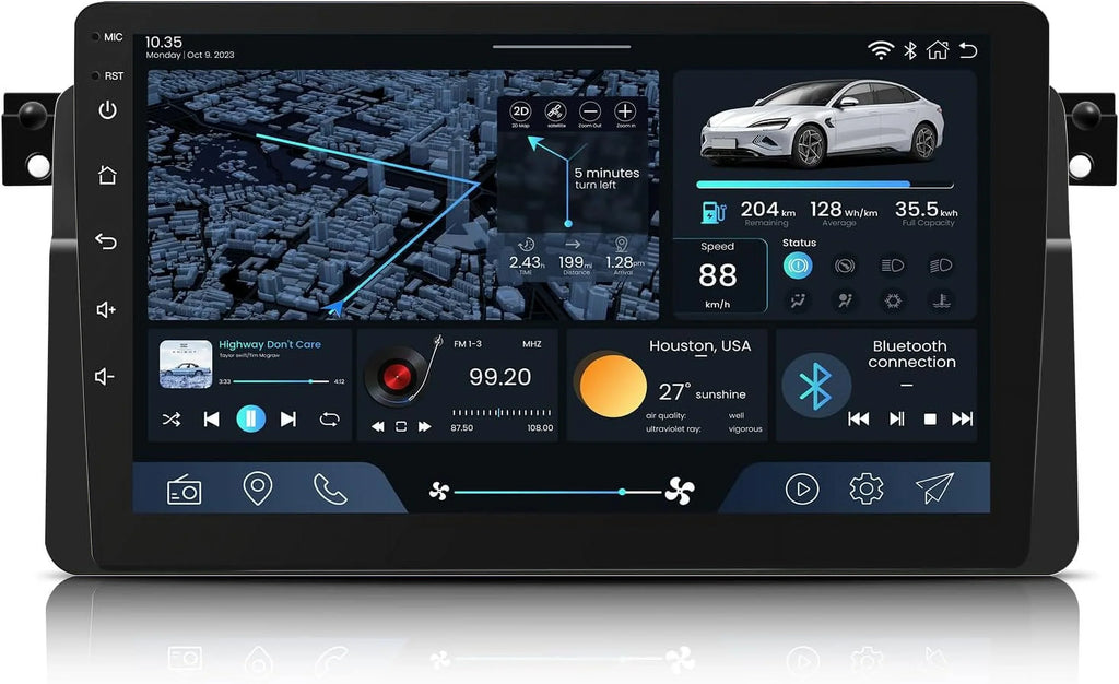 THONZER 8 Core Radio Upgrade Android 11 Car Stereo for BMW 3 Series 1999-2005; 9 foot 1280*800 HD Touchscreen Support CarPlay & Android Auto 5G WiFi Bluetooth5.0 GPS FM SWC AHD Backup Camera(4G+32GB)