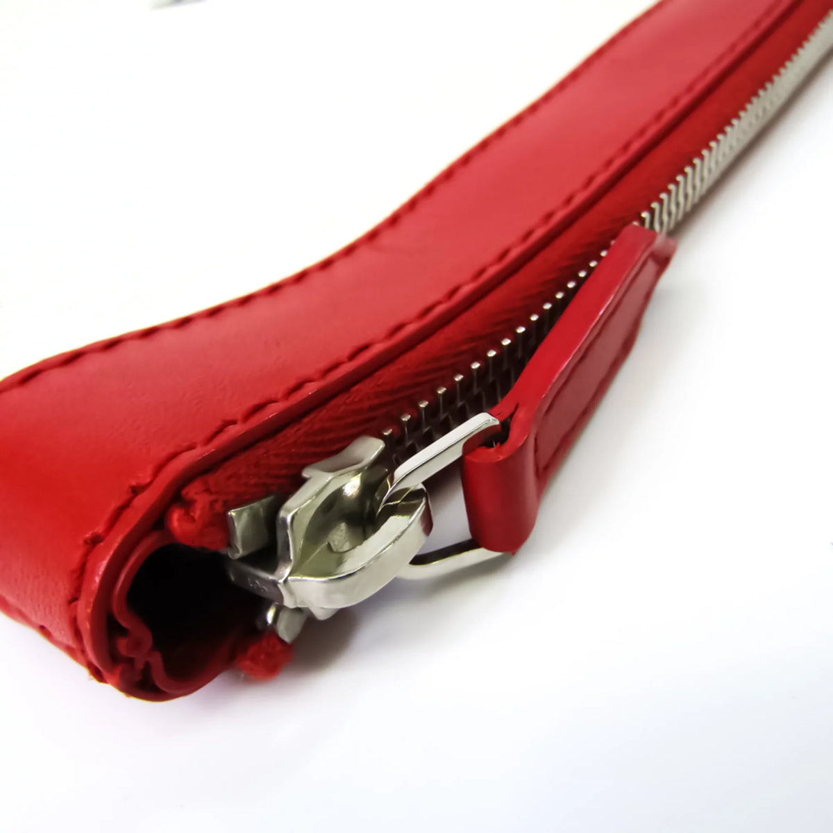 Pre-Owned Balenciaga 373840 Women's Leather;Canvas Clutch Bag;Pouch Beige;Red Color (Good)