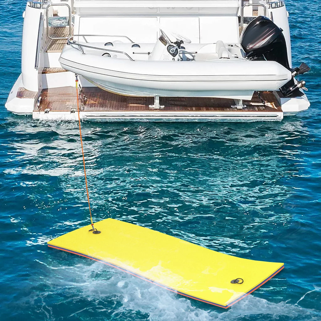 Magshion 9' x 3' Floating Mat; 3-Layer Tear-Resistant XPE Foam Floating Pad Lily Pad for Pool Lake River Ocean Outdoor Activities; Yellow