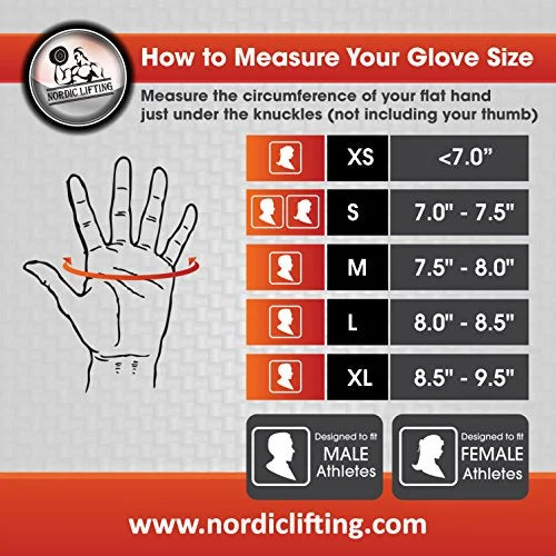 Nordic Lifting Weight Lifting Gloves with 12" Wrist Wraps Support for Gym Workout; Cross Training; Weightlifting; Fitness & Cross Training - The Best for Men & Women - Quality Gear - Large