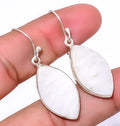 White Scolecite - India Gemstone 925 Silver Plated Jewelry Earring 1.76" A379; Valentine's Day Gift; Birthday Gift; Beautiful Jewelry For Woman