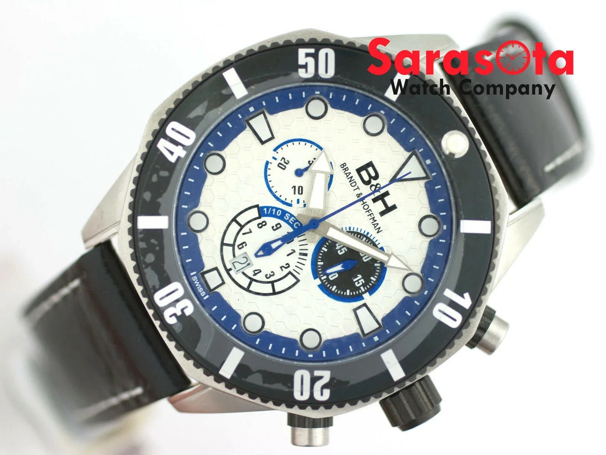 B&amp;H Brandt &amp; Hoffman 14060 Dunbar Chronograph Swiss Quartz Leather Men's Watch