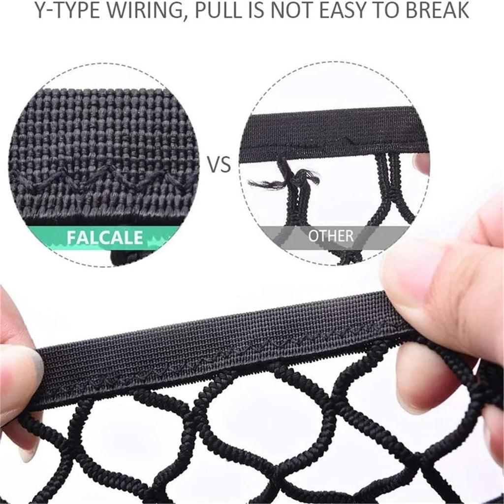 DYKESON Pet Barrier Dog Car Net Barrier with Auto Safety Mesh Organizer Baby Stretchable Storage Bag Universal for Cars; SUVs -Easy Install;Safer to Drive with Pets and Children; 3 Layer(S)