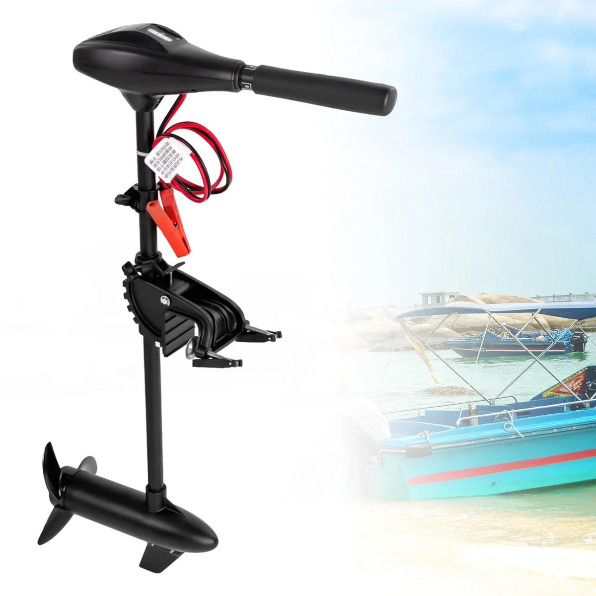 Miumaeov Voltage-driven Trolling Motor; 12V 58 LBS Fishing Boat Engine Short Shaft Marine Outboard Motor Drive