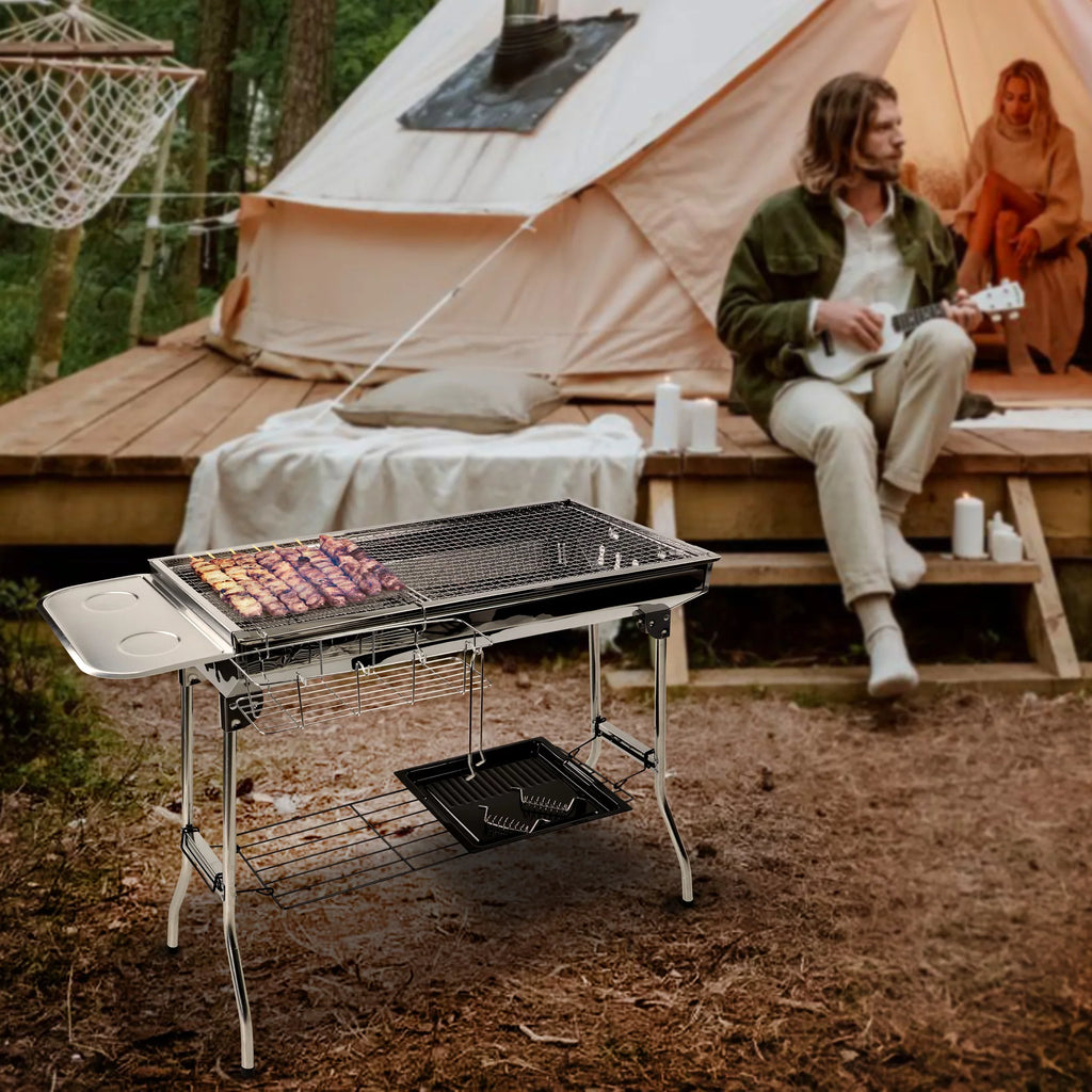 Neature Portable Charcoal Grill for Camping - 26.8in Tall Foldable BBQ Grill