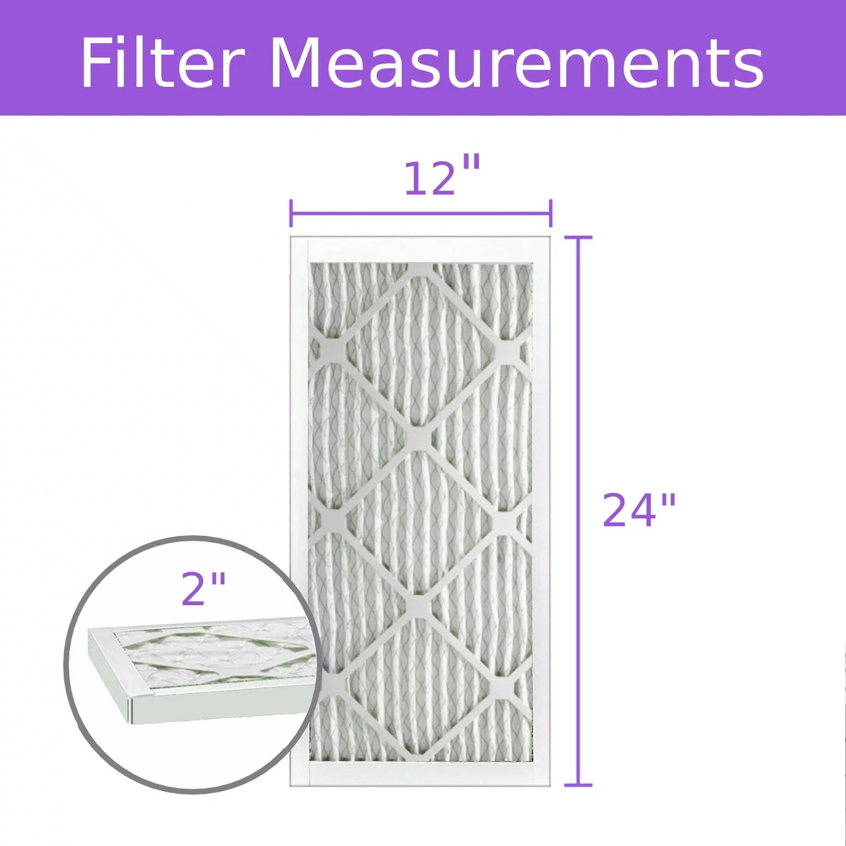 12x24x2; Purolator DMK80 Extended Surface Pleated Air Filter; Mechanical MERV 8; (6 Pack)