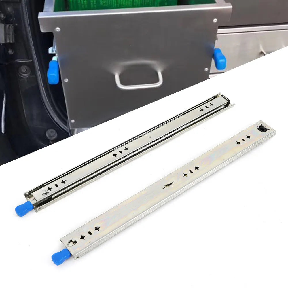 Drawer Slides Heavy Duty Runner Lock Full Extension Trailer Fridge Draw 24"millimeter