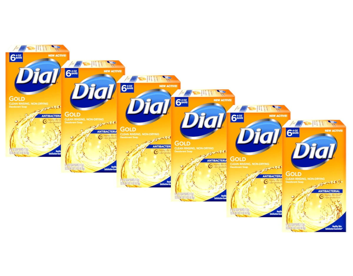 Dial Gold Antibacterial Soap 4 Ounce Bars; 6 Count - Pack of 6
