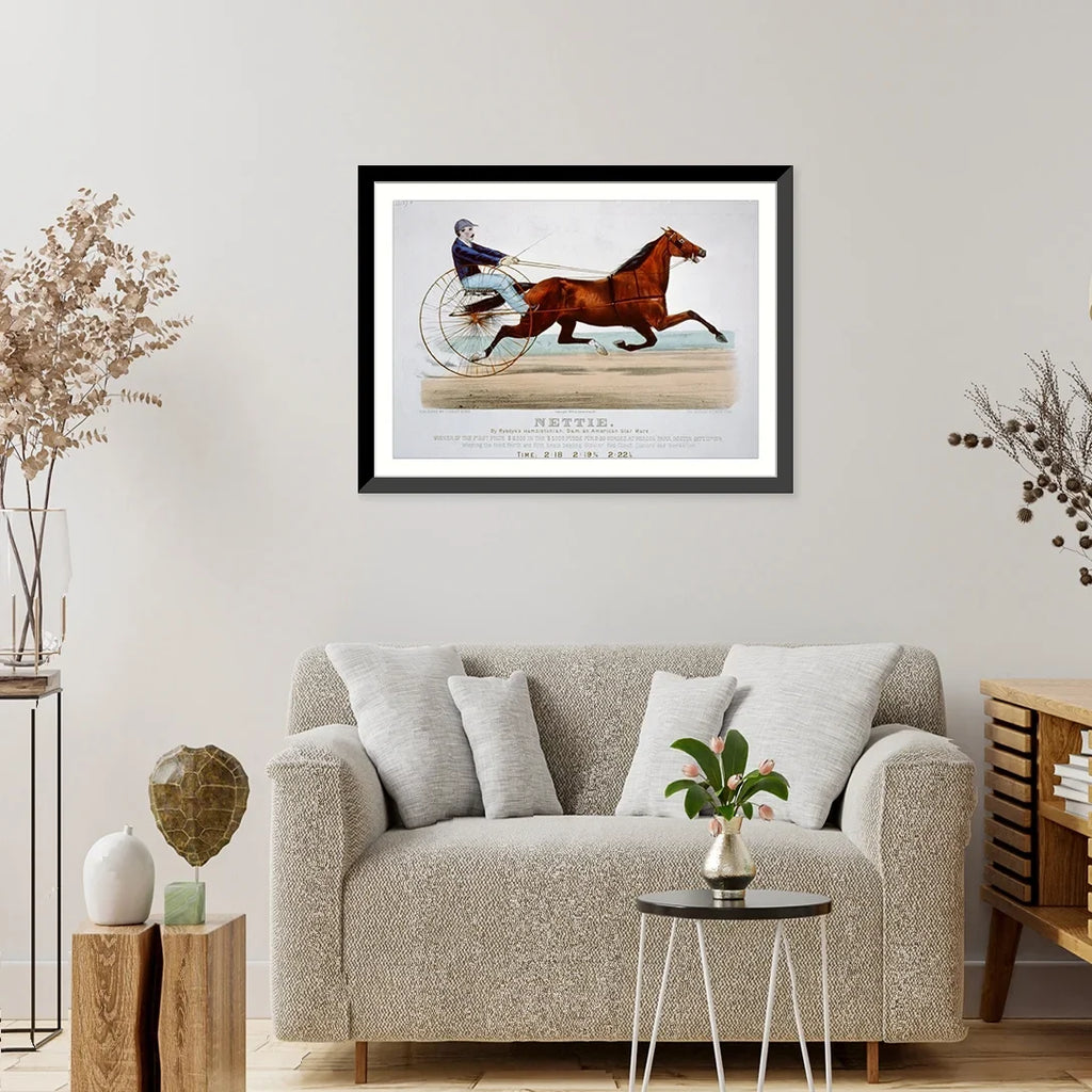 Historic Framed Print; Nettie: by Rysdyk's Hambletonian; dam; and American star mare; 17-7/8" x 21-7/8"