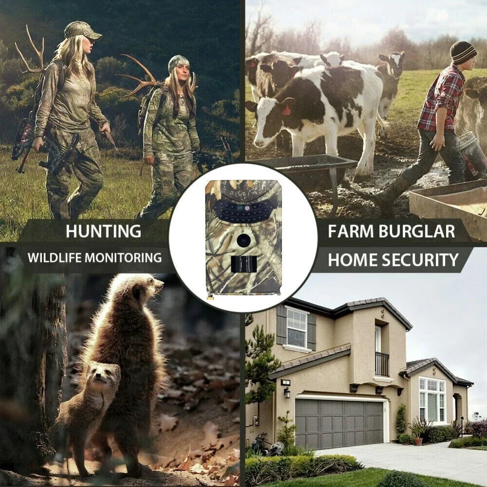 Infrared Trail Camera;DFITO Wildlife Monitor; 1080P; 12MP; Home Security; Farm Monitoring; Hunting Trail Monitor; Hunting Wildlife Camera Liquidproof (SD Card NOT Included)