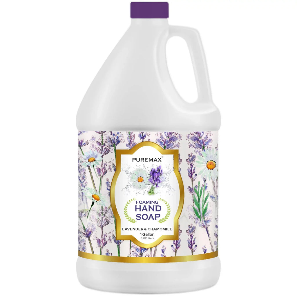 Puremax Foaming Hand Soap Lavender Refills with Essential Oils | Gentle; Moisturizing 128 fl oz