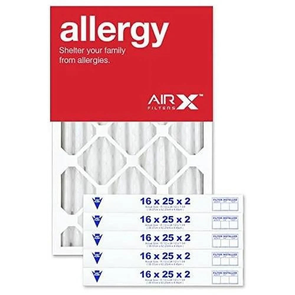 16X25x2 Air Filter MERV 11 Pleated HV Furne Air Filter; Allergy 6-Pk; Made In The
