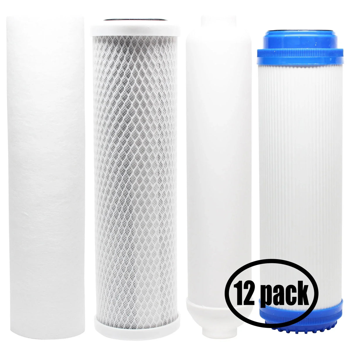 12-Pack Replacement for Filter Kit for Expres RODI5D RO System - Includes Carbon Block Filter; PP Sediment Filter; GAC Filter & Inline Filter Cartridge - Denali Pure Brand