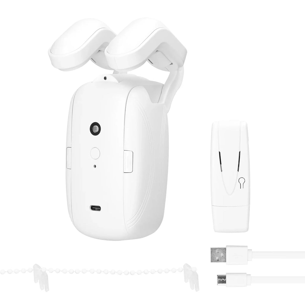 Htovila WiFi Intelligent Curtain Motor Powered Curtain Robot Automatic Opener No Wiring with Gateways Support APP Remote Control Timer Setup & Sensing Compatible with Home for Roman Rod