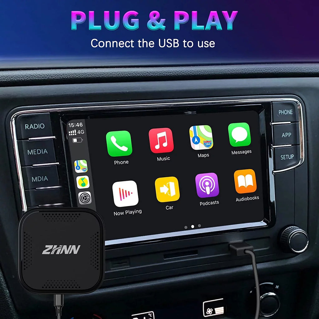 Multimedia Video Box; Android 9; 4G+64G; Carplay AI Box Support YouTube/Netflix ; The Magic Box Carplay Streaming for Car; Wired to Wireless Carplay& Android auto Adapter/Dongle