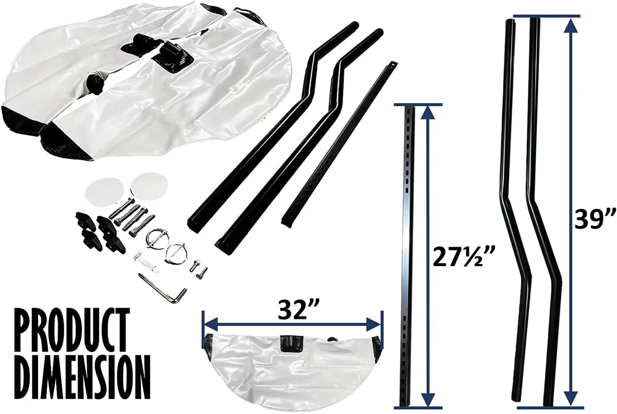 Pactrade Marine Boat Kayak Canoe Outrigger Stabilizer System Inflatable Float Buoy Buoyant Fishing Grey Gray Tube Sidekick Arm Kit Breath Kayaking Rod Adjustable Accessories Repair Patches Outdoor