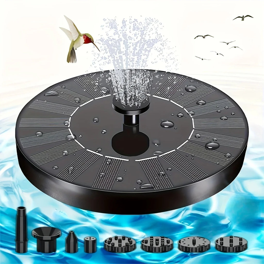 1pc Solar Bird Bath Fountain Pump - Independent Floating; for Gardens; Terraces; Ponds; and Swimming Pools - Fluidscape Outdoor Solar Powered Fountain