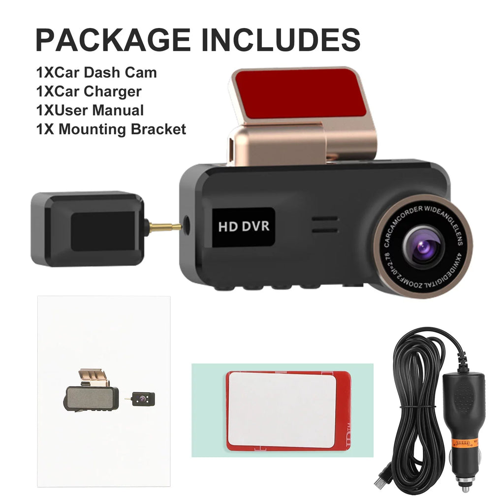 TSV Dash Cam for Cars; 1080P FHD Dual Dashcam Driving Recorder; Car Camera with 3.16inch Screen; 170° Wide Angle; Super Night Vision; WDR; Loop Recording; Parking Monitor