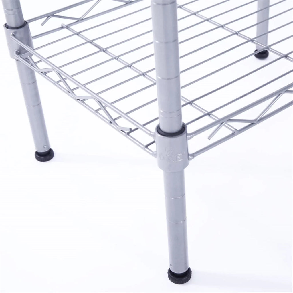 CAIHONG 4-Tier Wire Shelving Unit Metal Storage Rack Adjustable Organizer Perfect for Pantry Laundry Bathroom Kitchen Closet Organization (Silver; 13.77L x 9.84 Wx 31.5H)