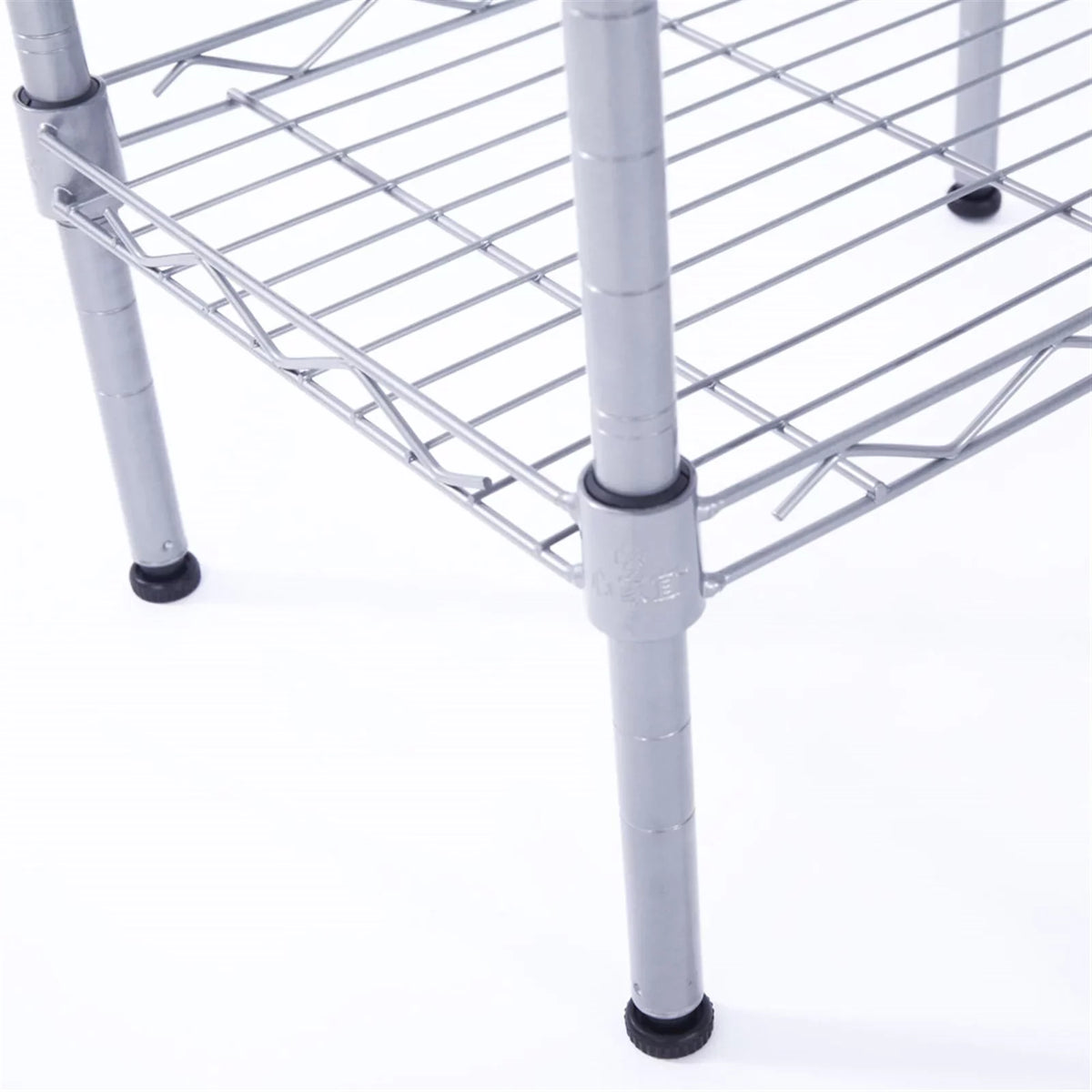CAIHONG 4-Tier Wire Shelving Unit Metal Storage Rack Adjustable Organizer Perfect for Pantry Laundry Bathroom Kitchen Closet Organization (Silver; 13.77L x 9.84 Wx 31.5H)