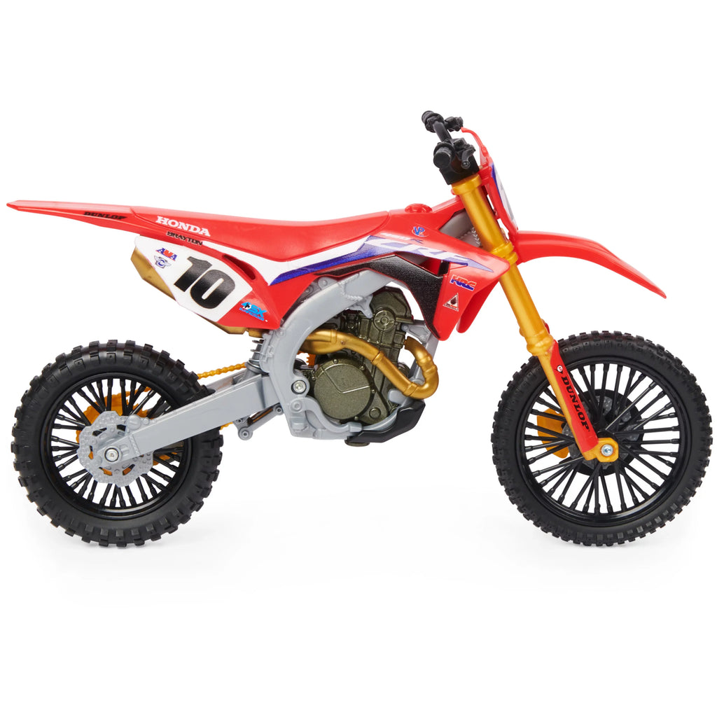 Supercross; Authentic Justin Brayton 1:10 Scale Collector Die-Cast Motorcycle Replica with Display Stand