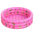 Inflatable Baby Pool;Swimming Pool for Kids;Toddler 3 Rings Blow Up Round Padding Pool for Babies Outside Family 51"x13" (Pink)