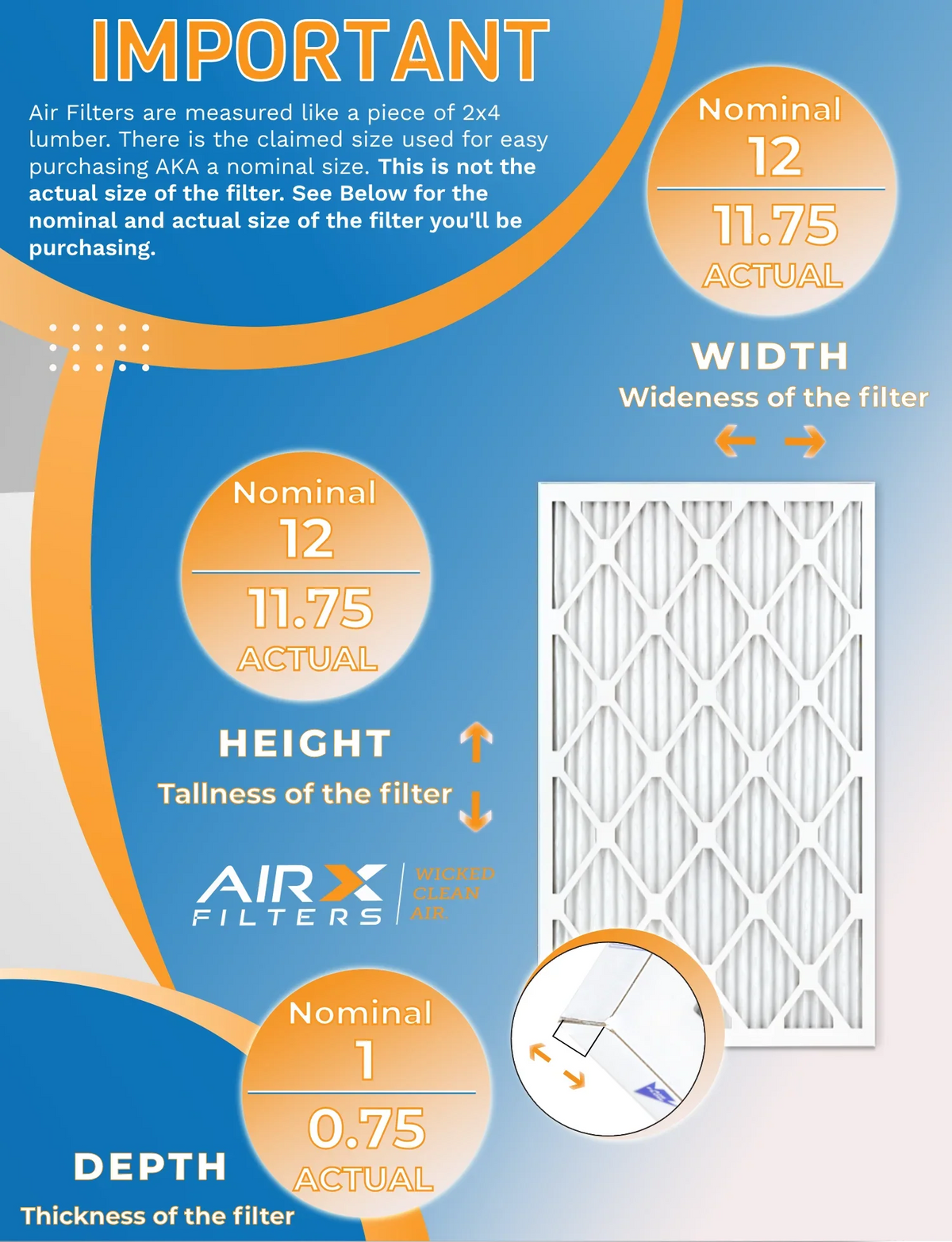 12x12x1 Air Filter MERV 11 Rating; 12 Pack of Furnace Filters Comparable to MPR 1000; MPR 1200 & FPR 7 - Made in USA by AIRX FILTERS WICKED CLEAN AIR.