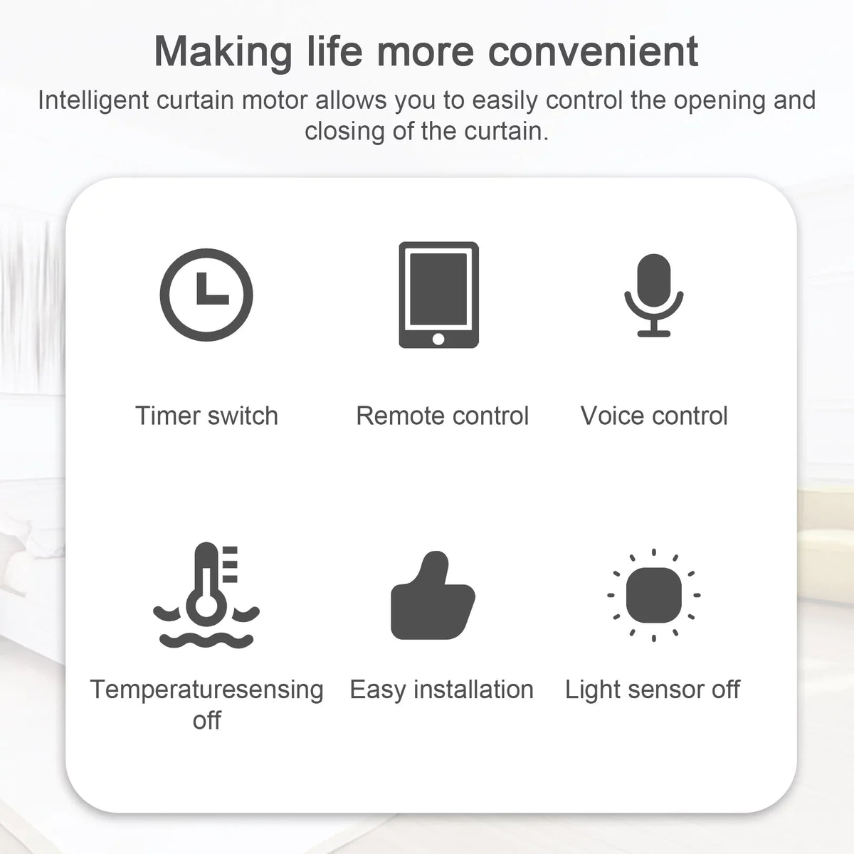 Htovila WiFi Intelligent Curtain Motor Powered Curtain Robot Automatic Opener No Wiring with Gateways Support APP Remote Control Timer Setup & Sensing Compatible with Home for Roman Rod