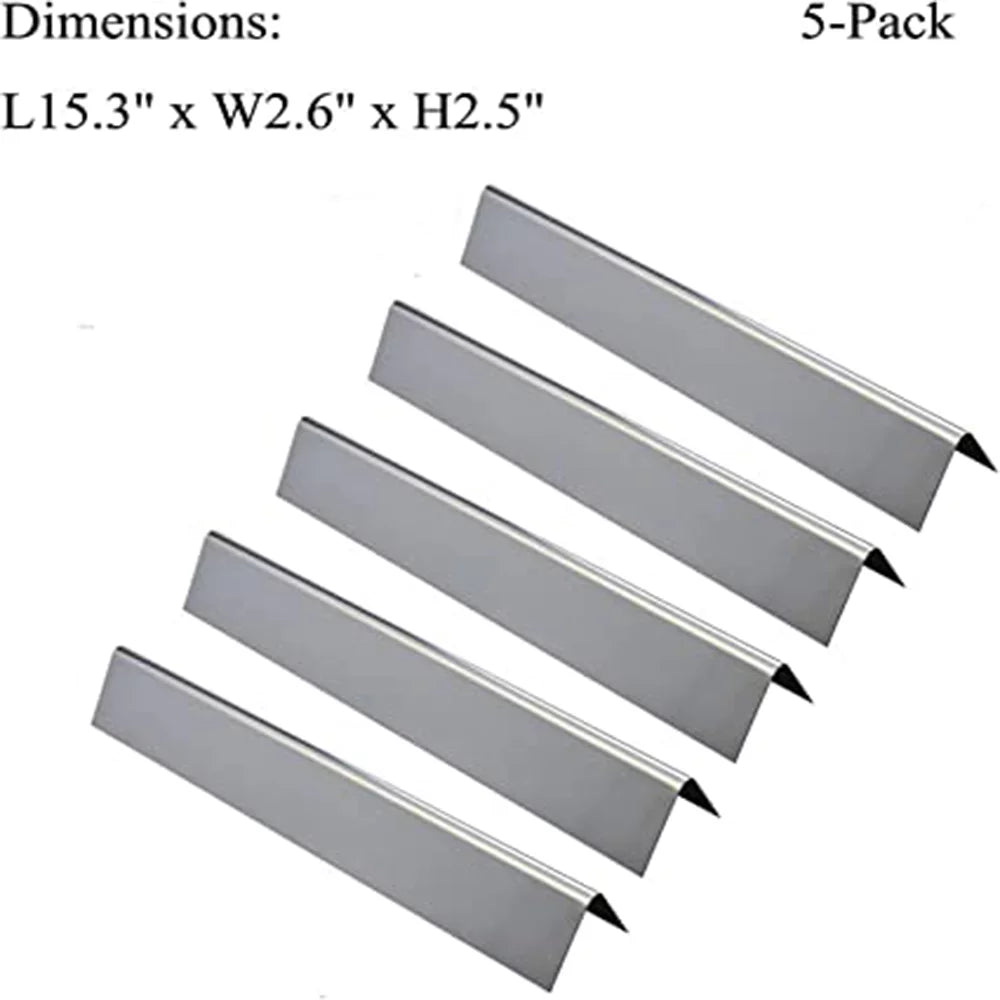 GasSaf 15.3 Weber Flavorizer Bar Replacement for Weber 7636;Spirit 300 E-310 E-320 Series; 304 Stainless Steel Gas Grill Heat Plate(5Pcs）