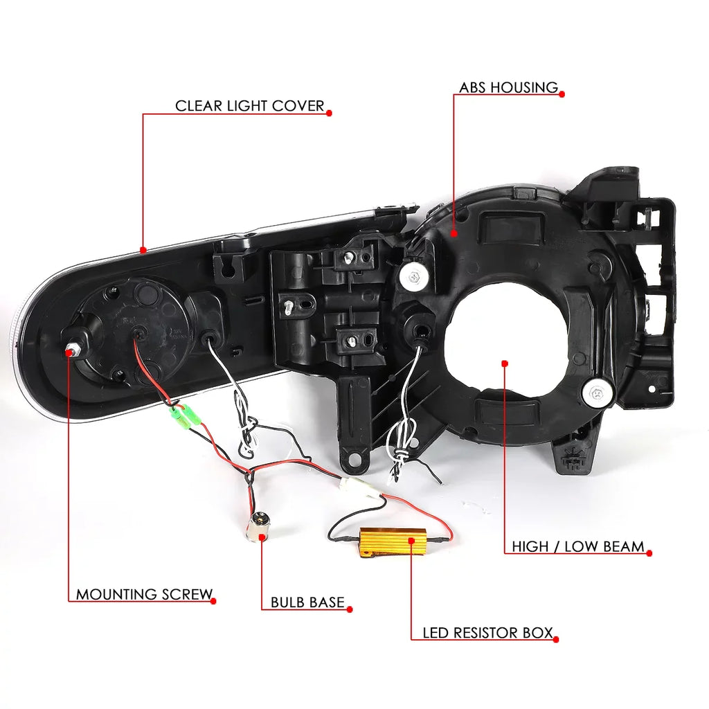 DNA Motoring HL-LB-FJC07-BK-CL1 For 2007 to 2014 Toyota FJ Cruiser Pair LED DRL+Sequential Turn Signal Front Bumper Headlight Corner Lamps Black/Clear 08 09 10 11 12 13