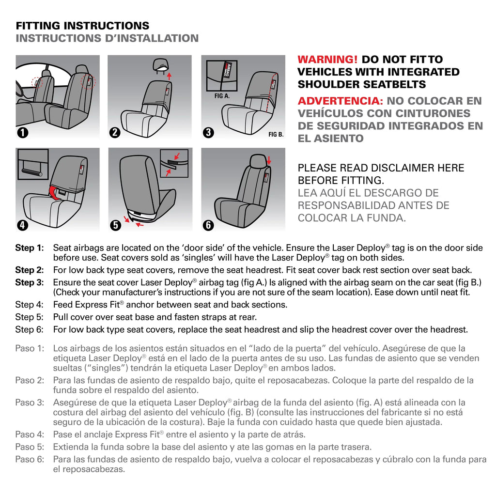 Genuine Dickies 2 Piece Aquablock Universal Car Seat Covers; Gray