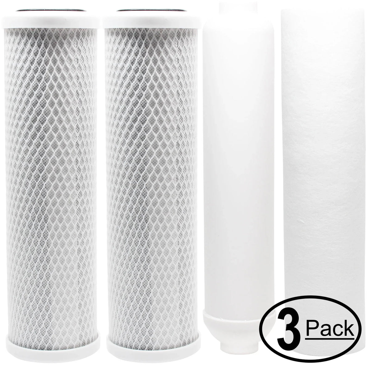 3-Pack Replacement for Filter Kit for APEC ROES-UV75 RO System - Includes Carbon Block Filters; PP Sediment Filter & Inline Filter Cartridge - Denali Pure Brand