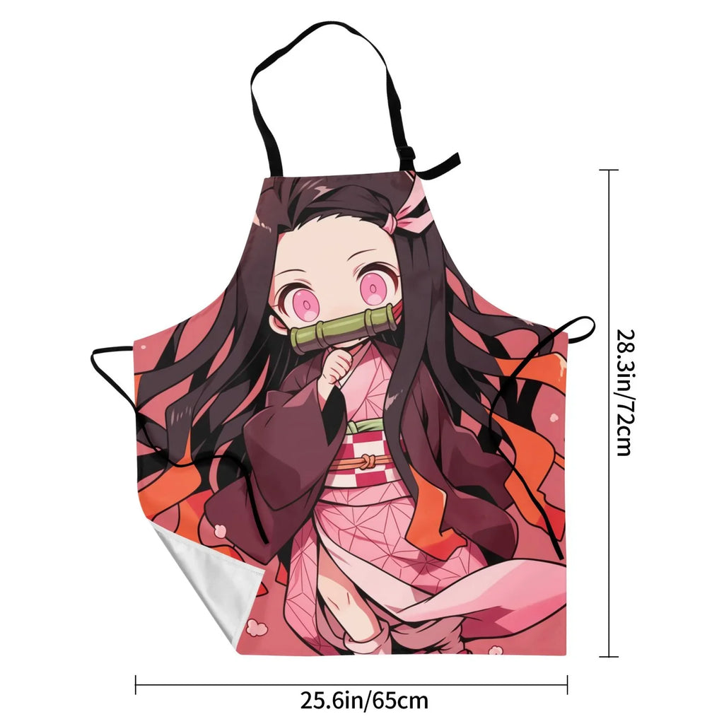 Demon Slayer Nezuko Kamado Fluidproof Apron Home Decor For Kitchen/Cooking/Gardening/Painting/BBQ/Baking/Chef/Craftsman