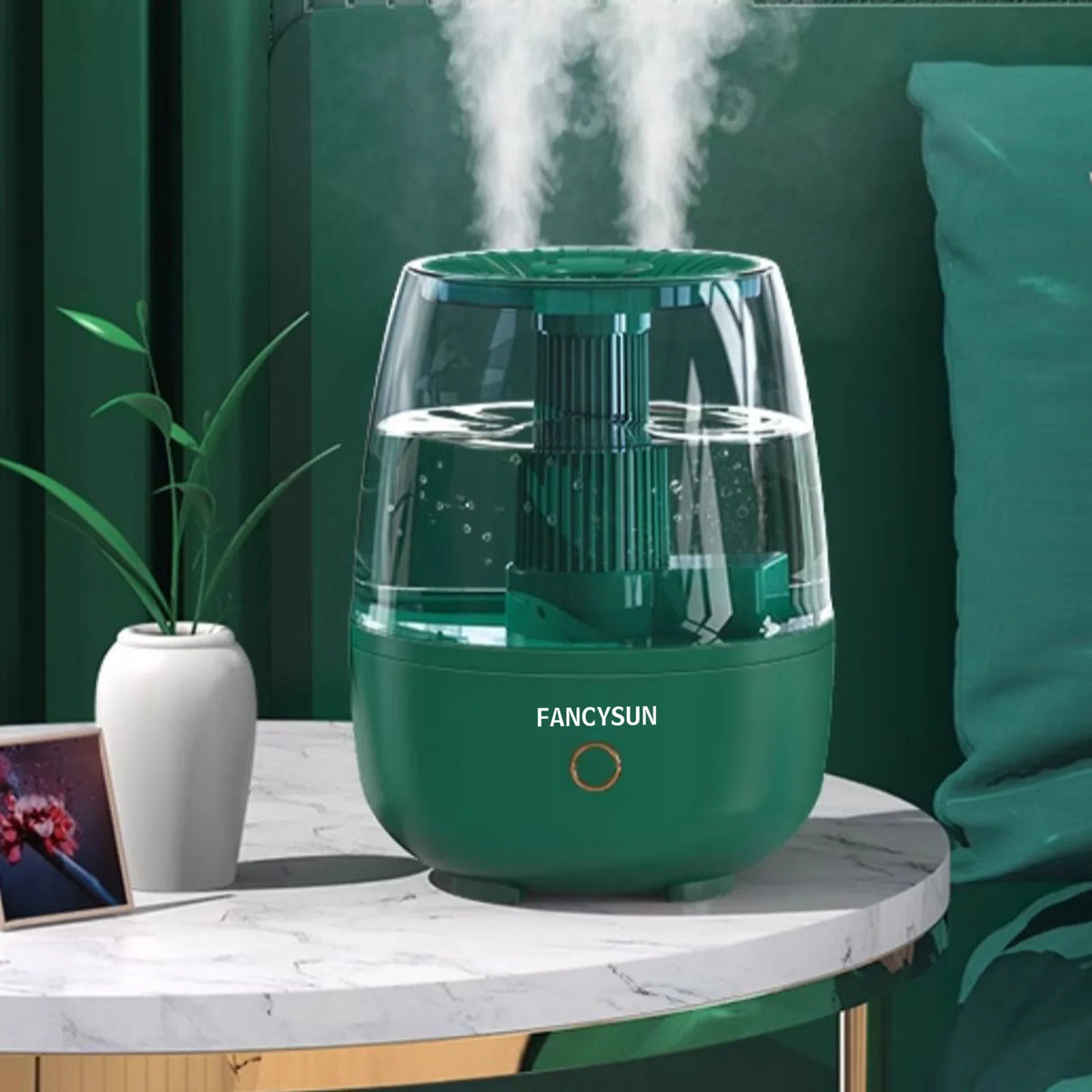 FANCYSUN Humidifiers for Bedroom; Cool Mist Humidifier for Home Plant and Baby Nursery; Quiet Ultrasonic Humidifier with 360° Nozzle;Filterless