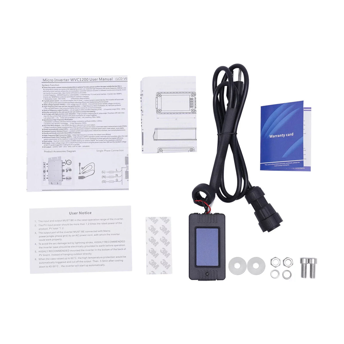 WVC-1200W MPPT Solar Micro Inverter Grid Tie Grid Pure Sine Wave Inverter DC-AC
