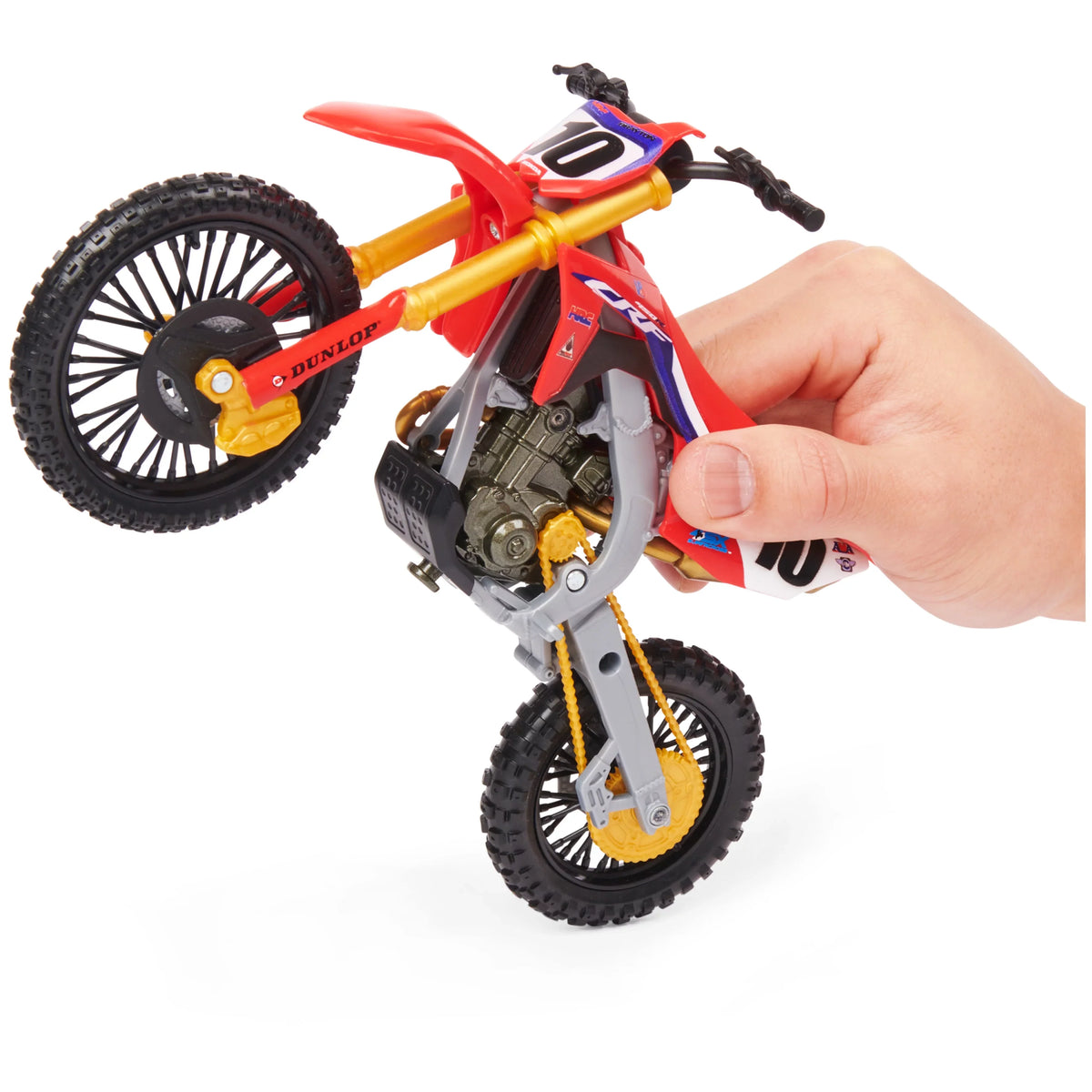 Supercross; Authentic Justin Brayton 1:10 Scale Collector Die-Cast Motorcycle Replica with Display Stand