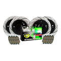 Approved Performance C2486 Front & Rear Drilled & Slotted; Black Powder Coated Disc Brake Rotor & Pad Kit Fits 200; Compass; Patriot; Lancer; Caliber; Avenger; NOTE: With 302 MM (11.89") Rear Rotors