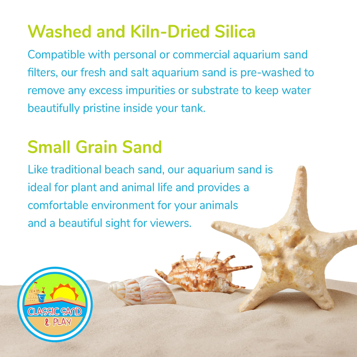 CLASSIC SAND & PLAY Natural Aquarium Sand for Freshwater and Saltwater Tanks; 40 lb. Yellow