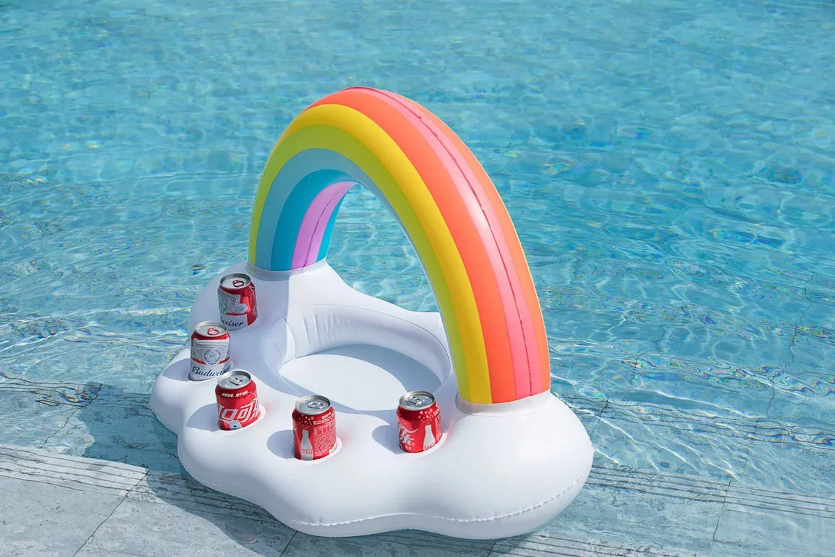 Inflatable Rainbow Cloud Drink Holder Floating Beverage Fun Decorations