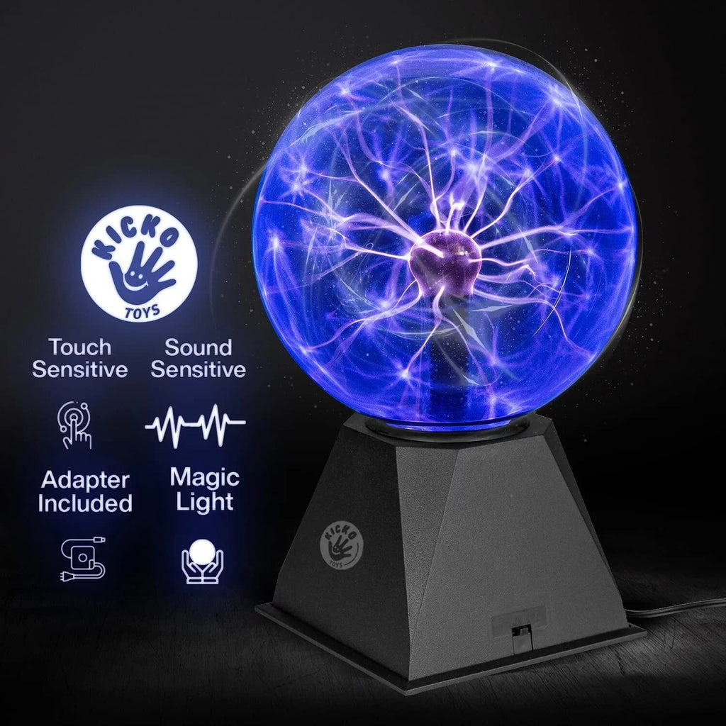 Kicko Blue Plasma Ball - 7 inch - Nebula; Thunder Lightning